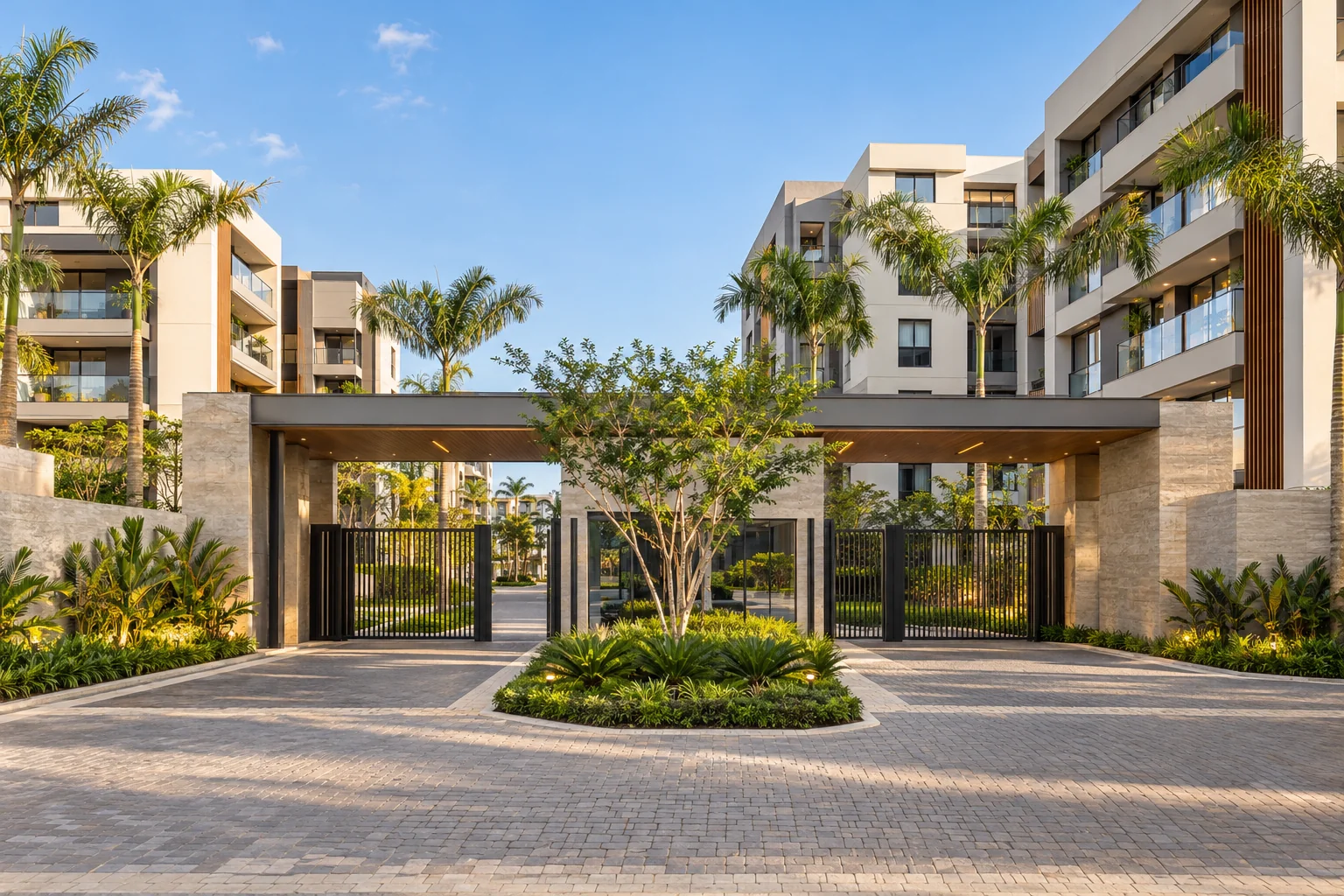 Entrada de condomínio residencial &mdash; imagem ilustrativa